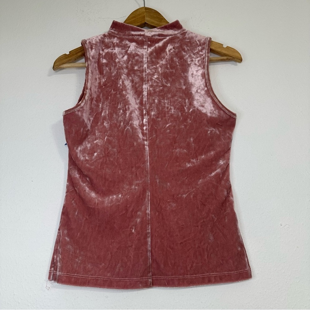 Candie's Pink Velvet Choker Tank top in Size S - Picture 3 of 14